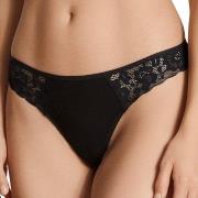 Calida Trosor Natural Comfort Lace Thong Svart bomull Small Dam