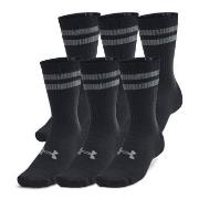 Under Armour Strumpor 6P Essential Crew Socks Svart randig polyester S...