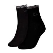 Calvin Klein Strumpor 2P Shiny Logo Short Socks Svart Strl 39/42 Dam