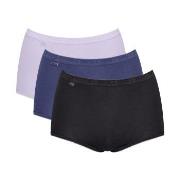 Sloggi Trosor 3P Basic Plus Maxi Colored Svart/Blå bomull 38 Dam