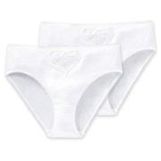 Schiesser Trosor 2P Cotton Essentials Tai Panties Vit bomull Small Dam
