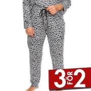 Damella Melange Brushed Trousers Grå Large Dam