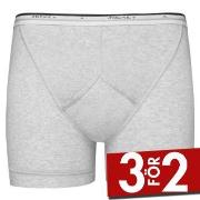 Jockey Kalsonger Cotton Midway Brief Grå bomull Small Herr