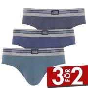 Jockey Kalsonger 3P Cotton Stretch Brief Blå bomull Small Herr