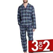 Jockey Woven Pyjama Blå/Ljusblå Small Herr