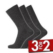 Dovre Strumpor 3P Cotton No-Elastic Socks Mörkgrå Strl 45/48 Herr