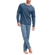 Calida Relax Streamline Long Pyjama Blå bomull Small Herr