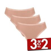 Sloggi Trosor 3P GO Crush High Leg Briefs Ljusbrun bomull Small Dam