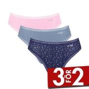 Sloggi Trosor 3P GO Crush High Leg Briefs Rosa/Blå bomull Small Dam