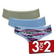 Sloggi Trosor 3P GO Crush Hipster Briefs Blå/Grön bomull Large Dam