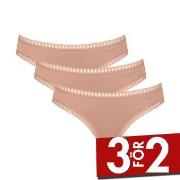 Sloggi Trosor 3P GO Crush Mini Briefs Ljusbrun bomull Small Dam