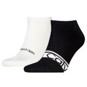 Calvin Klein Strumpor 2P Cotton Logo Stripe Sneaker Socks Svart One Si...