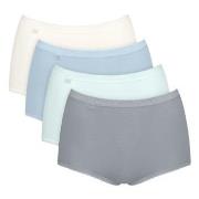 Sloggi Trosor 4P Basic Plus Maxi Panty Blå/Blå bomull 38 Dam