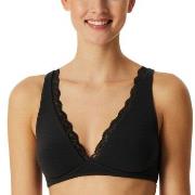 Schiesser BH Unique Cotton Soft Bra With Lace Svart bomull A 70 Dam