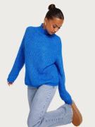 Pieces - Stickade tröjor - French Blue - Pcnell Ls High Neck Knit Noos...