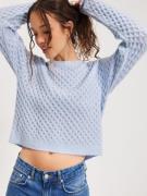 NLY Trend - Stickade tröjor - Ljus Blå - Honey Knit Sweater - Tröjor -...