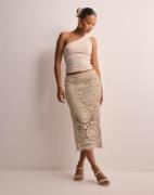 Object Collectors Item - Beige - Objpetra Knit Hw Re Midi Skirt 132