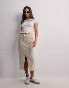 Only - Beige - Onllola Hw Long Slit Skirt Cc Pnt