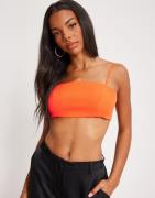 Only - Röd - Onlabba S/L Strap Cropped Top Cc Tl