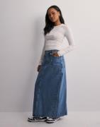 Object Collectors Item - Blå - Objthylane Long Denim Skirt 131 Div