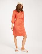 Selected Femme - Orange - Slffranziska 3/4 Short Satin Wrap D