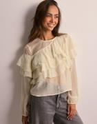 Vero Moda - Beige - Vmleanna Ls Ruffle Top Vma