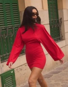 Nelly - Röd - Wide Long Sleeve Dress