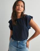 Vero Moda - Blå - Vmtassa Sl Frill Top Noos