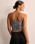 Nelly - Silver - Glam Drape Tube Top