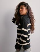 Vero Moda - Rutigt/Randigt - Vmsaba Stripe Ls Highneck Blouse Ga