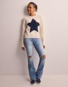 Nelly - Vit - Star Knit Sweater