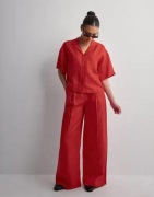 Selected Femme - Röd - Slflyra Hw Wide Linen Pant B