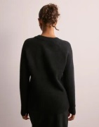 Selected Femme - Svart - Slflulu Ls Knit O-Neck B Noos