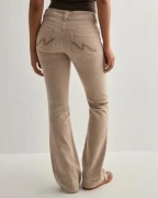 Nelly - Beige - Low Waist Corduroy Stitch Jeans