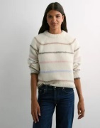 Pieces - Vit - Pcnelia Ls O-Neck Knit Noos Bc