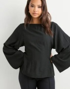 Nelly - Svart - Volume Sleeve Blouse