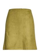 Recycled: Mini Skirt Made Of Suede Kort Kjol Green Esprit Casual