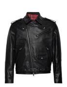 D1. Leather Biker Jacket Läderjacka Skinnjacka Black GANT