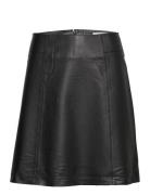 Selected Femme Slfnew Ibi Mw Leather Skirt B Noos Svart