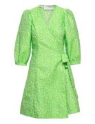 Slfjulia-Siv 3/4 Short Dress Ex Kort Klänning Green Selected Femme