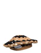 Lambswool Crochet Beret - Striped Accessories Headwear Beanies Multi/p...