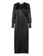Slflyra Ls Ankle Wrap Dress B Maxiklänning Festklänning Black Selected...