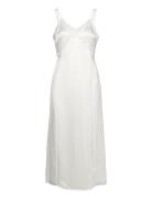 Sheer Layered Maxi Slip Dress Maxiklänning Festklänning White Calvin K...