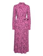 Fine Jacquard Wrap Dress Maxiklänning Festklänning Pink ROTATE Birger ...