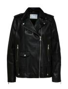 Selected Femme Slfmadison Leather Jacket B Noos Svart