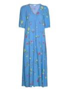 Nupayana Ss Dress Maxiklänning Festklänning Blue Nümph