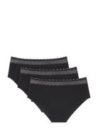 Feel Of Modal Midi 3P Trosa Brief Tanga Black Triumph