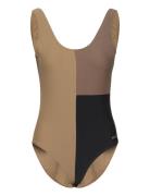 H2O Møn Colorblock Swim Suit Beige