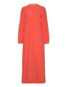Emanuelle Slim Dress Maxiklänning Festklänning Red Second Female
