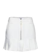 Slub Linen Mini Skirt Kort Kjol White Ganni